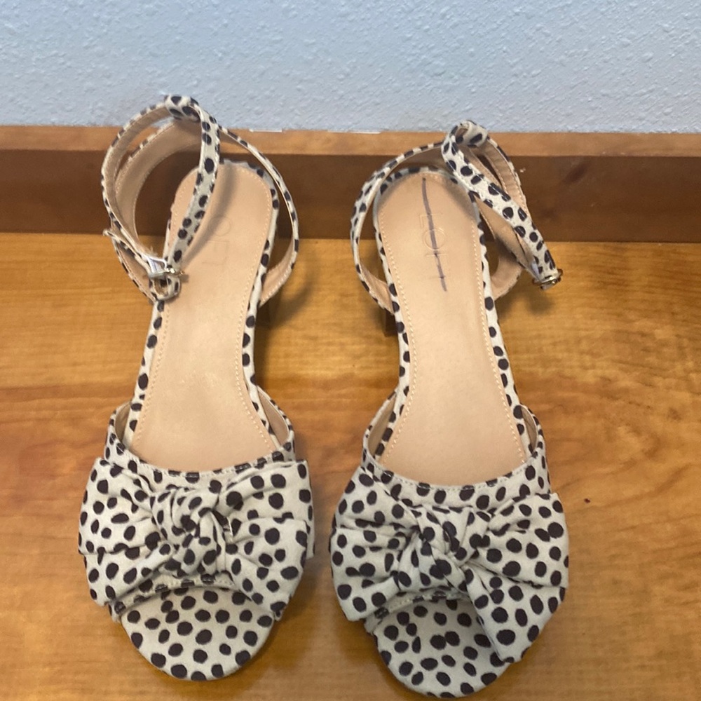 Loft polka dot bow strap sandals